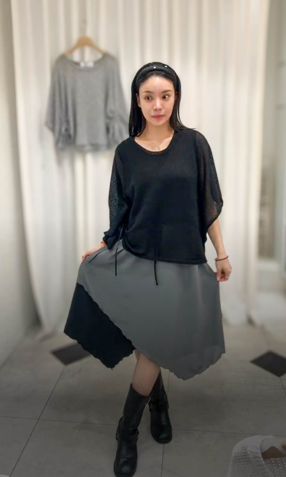 🥰PM_K8413   ▶️背心不對稱 連身裙 👉B:114cm W:cm H:124cm L:117cm