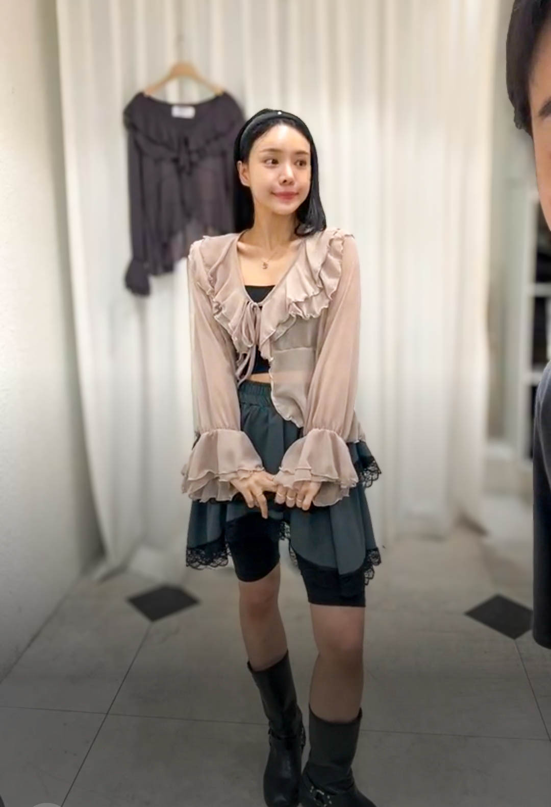 🥰PM_K8417   ▶️荷葉領子 雪紡上衣 👉B:106cm L:48/64cm
