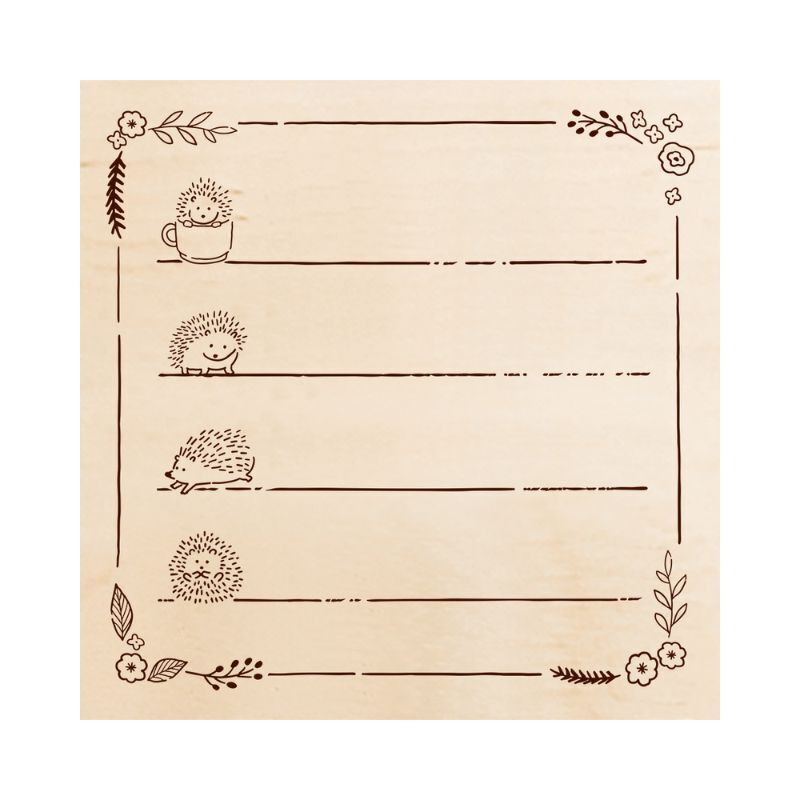 BEVERLY 方型木印章: TSW-156 散步中的刺猬