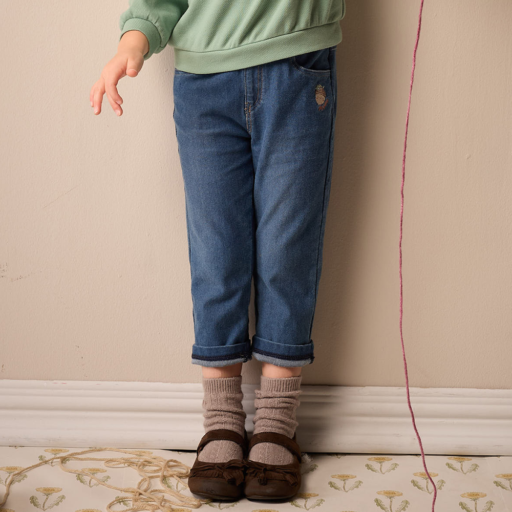 PIPPY 休閒彈性棉仿牛仔長褲 藍