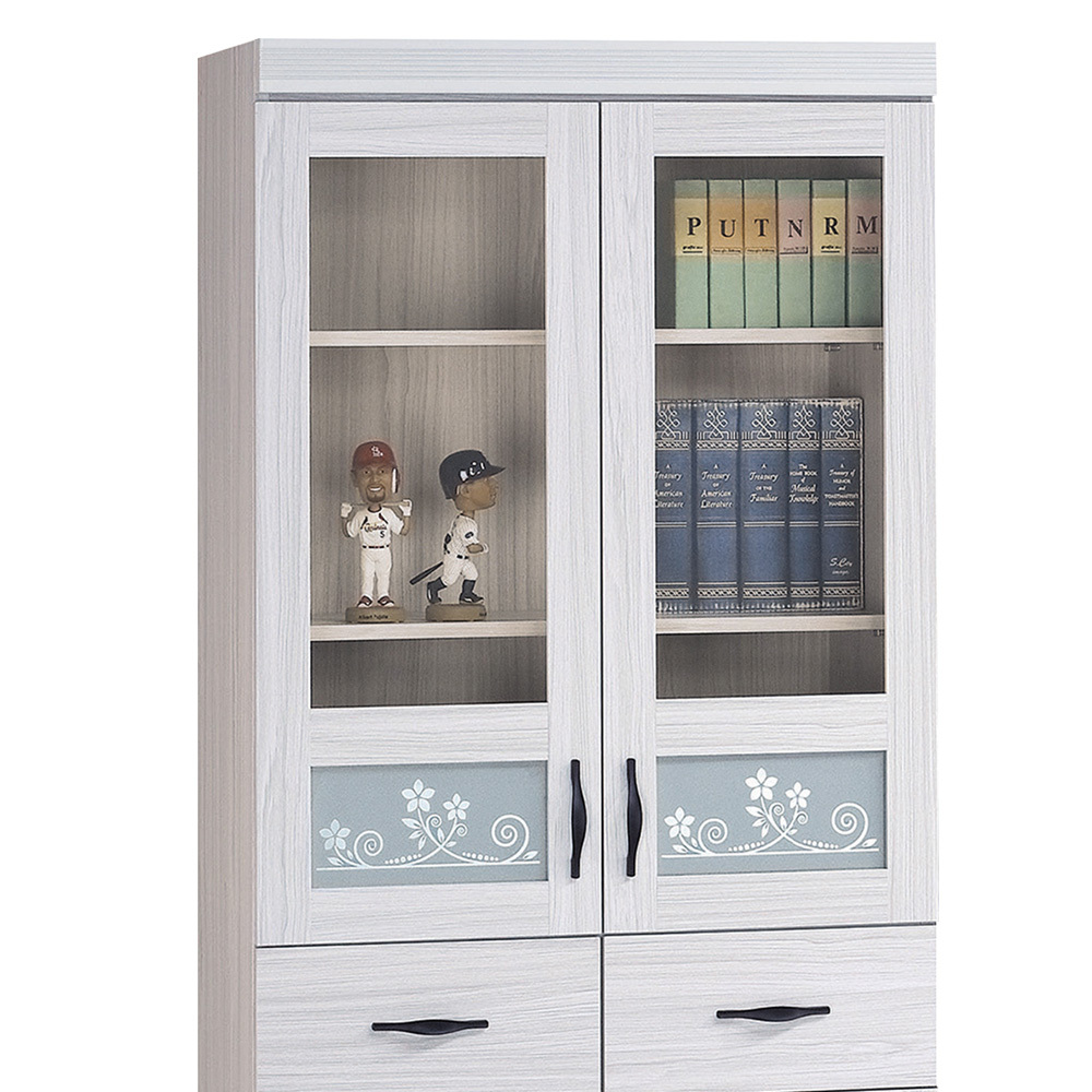 維卡斯2.7尺四門二抽書櫃/收納櫃/展示櫃