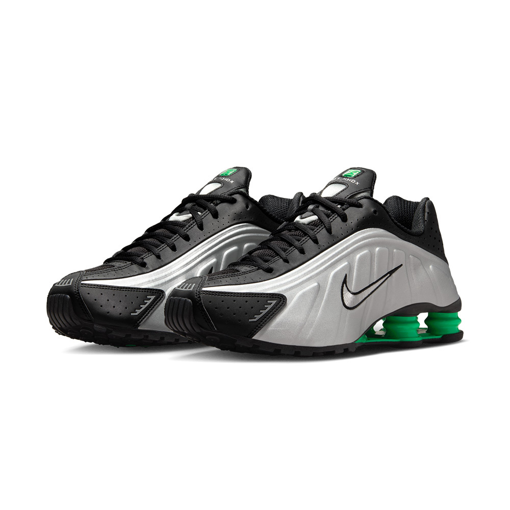 Nike Shox R4 男鞋 黑灰綠色 氣墊 緩震 休閒 復古 彈簧鞋 運動 休閒鞋 HQ1988-006