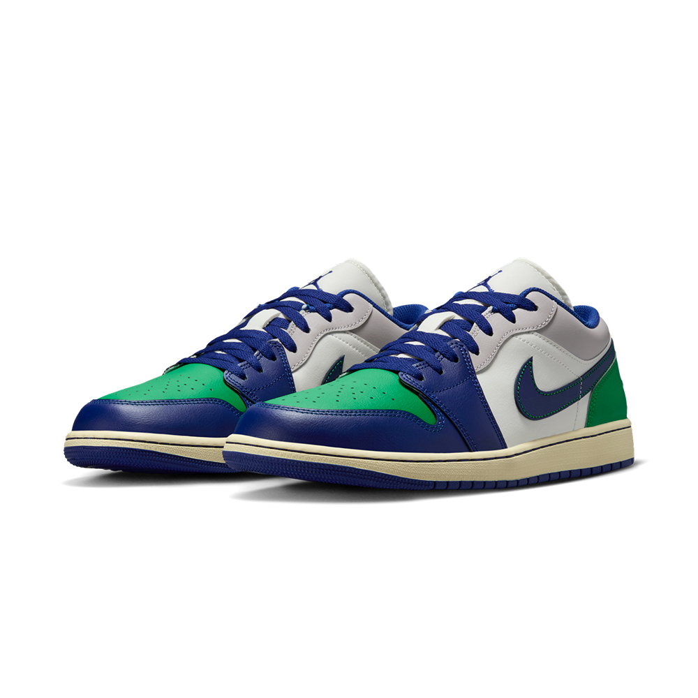 Nike Air Jordan 1 Low 男鞋 藍綠色 皮革 運動 低筒 喬丹 AJ1 休閒鞋 553558-147