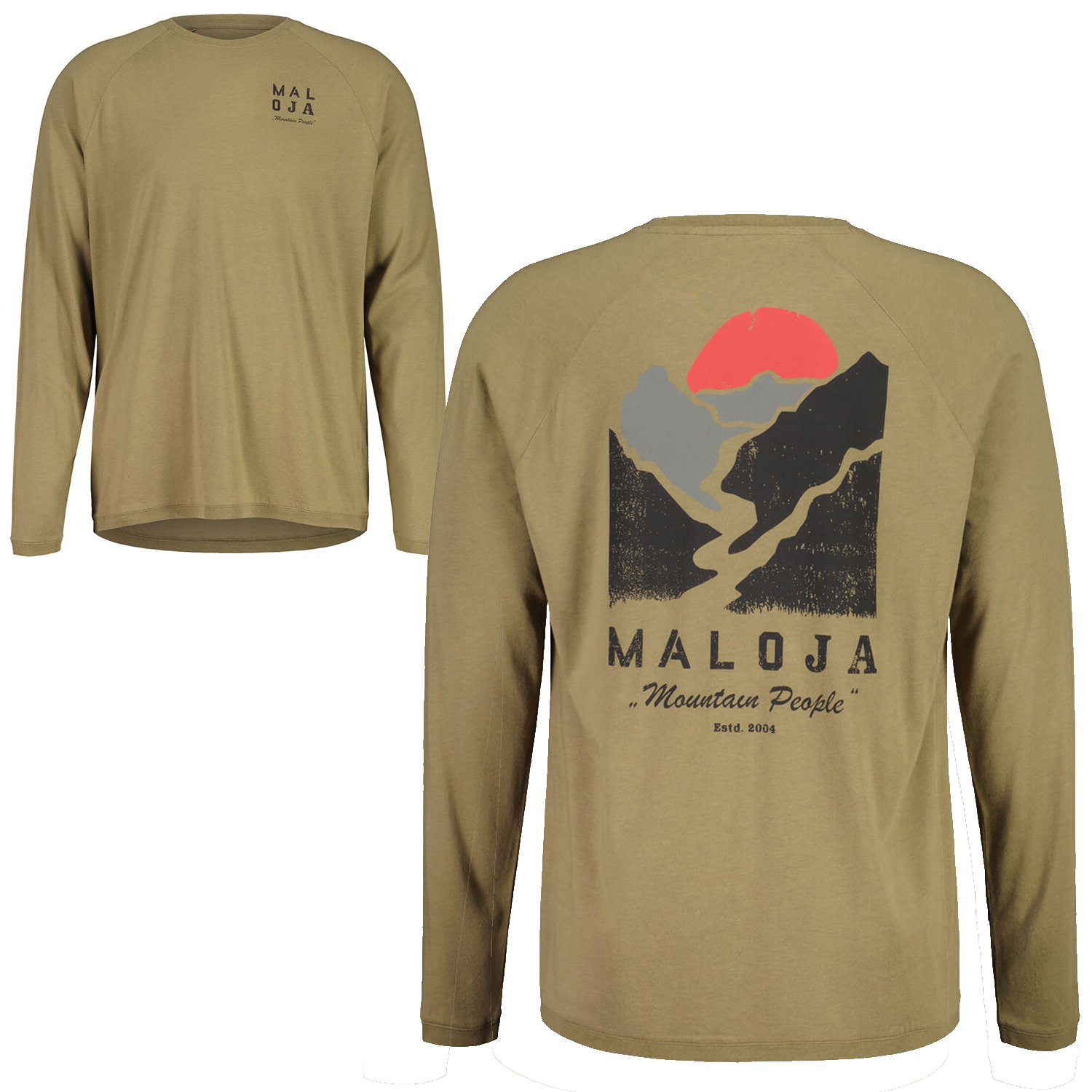 【MALOJA】男圓領排汗長袖上衣 / 23MA36263-[午夜藍、橡木綠]