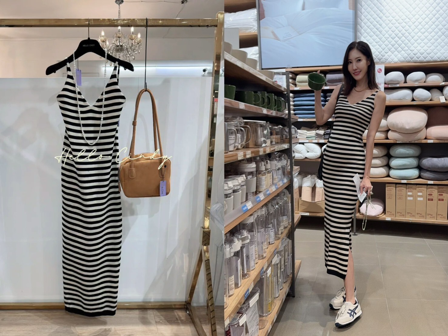 Baby系列 B08081 現貨+預購-維納斯的大V美胸條紋合身洋裝