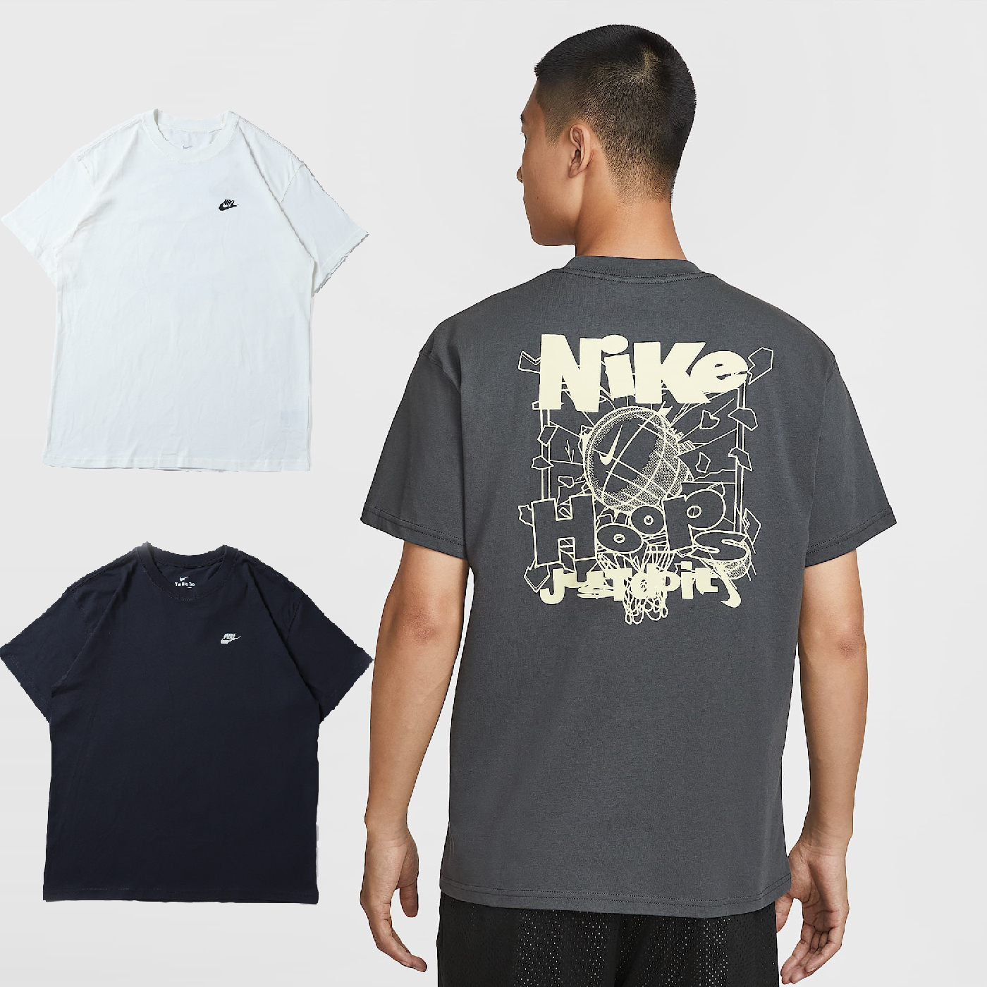 男款 NIKE AS M NK TEE 深灰 白 印花 透氣 籃球 寬鬆 純棉 休閒 運動 短T【IH2473】