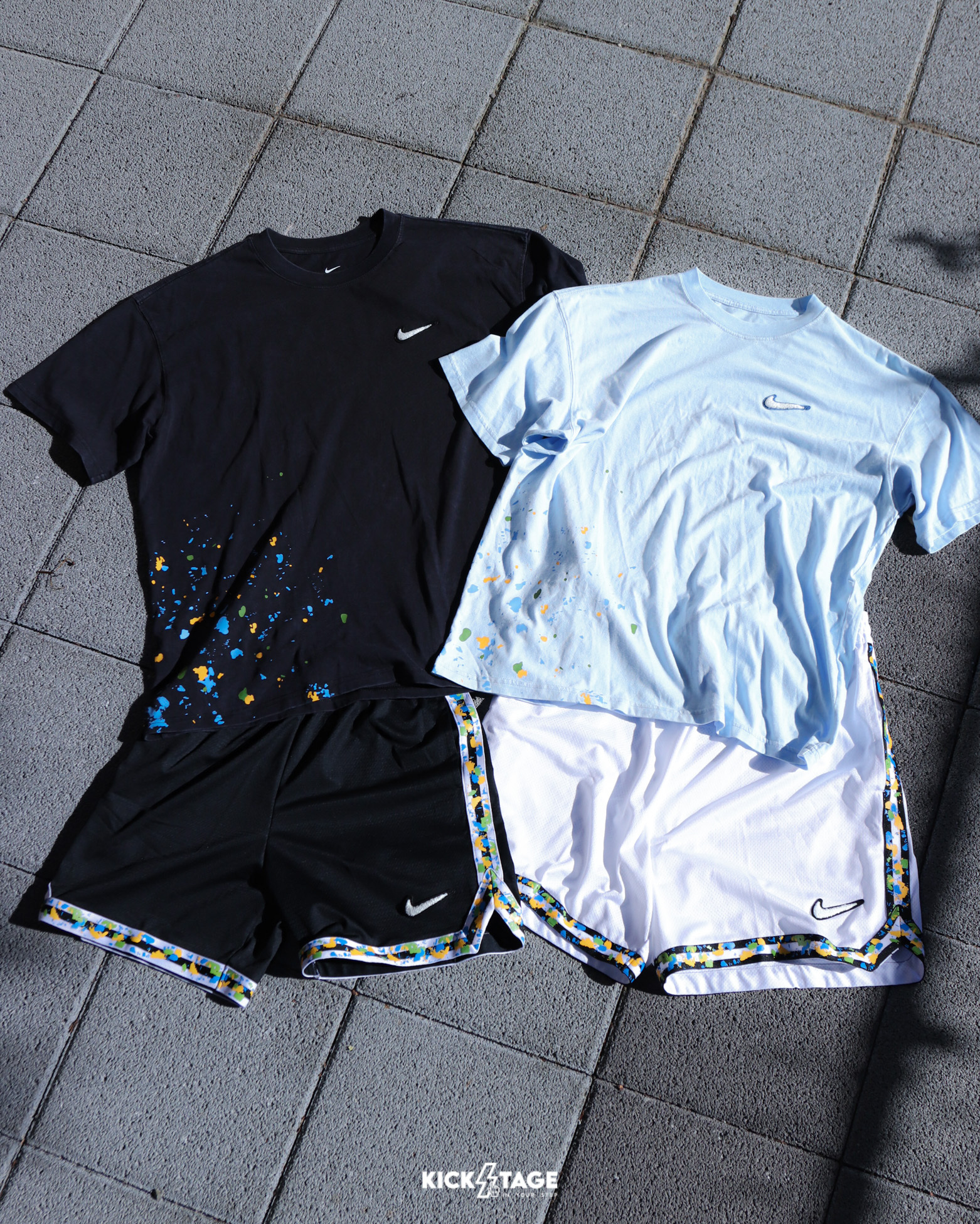 男款 NIKE MAX90 TEE 淺藍 黑 立體LOGO 潑漆 落肩 印花 寬鬆 純棉 運動 休閒 短T【HV1672】