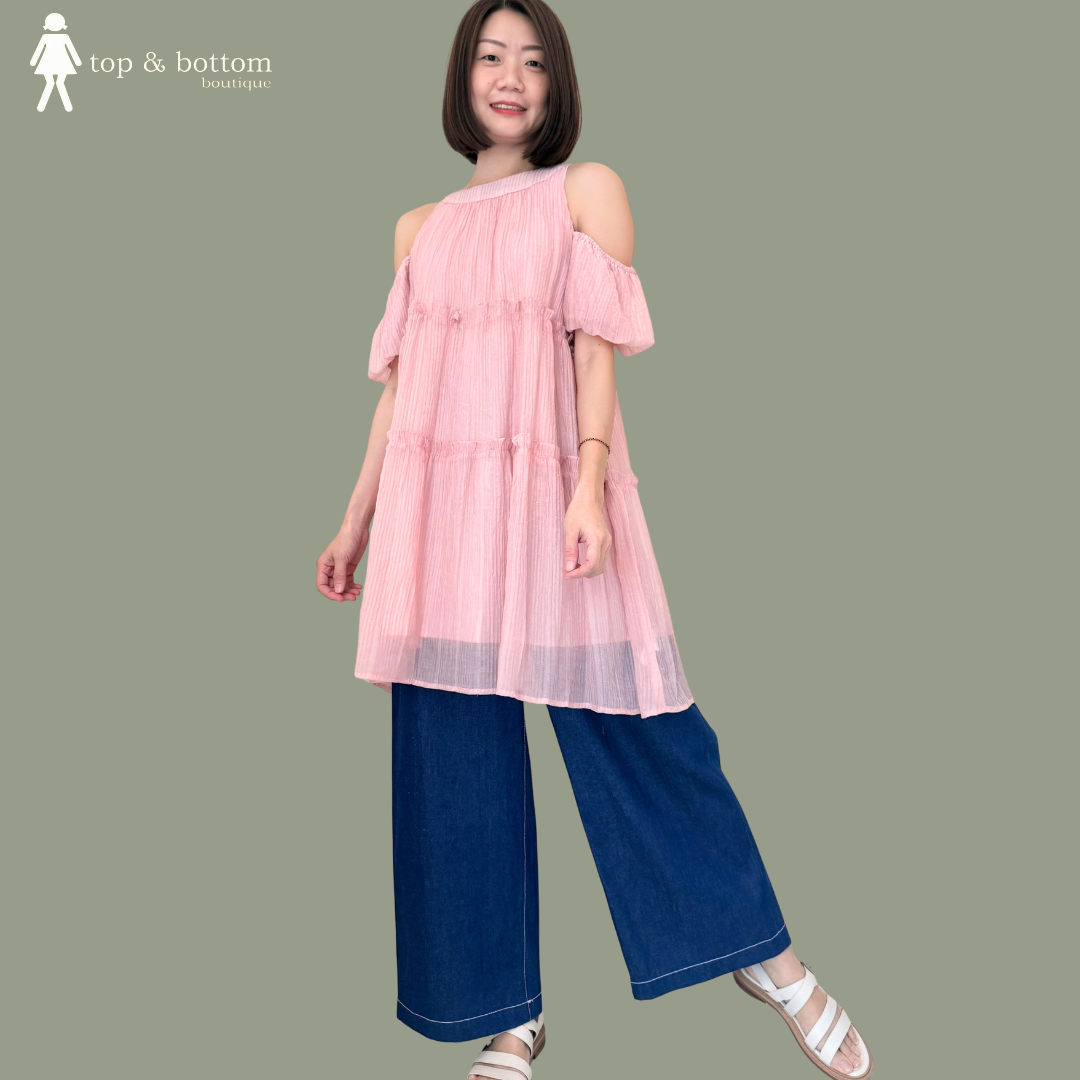 BABY DOLL SHEER TIERED SHORT DRESS