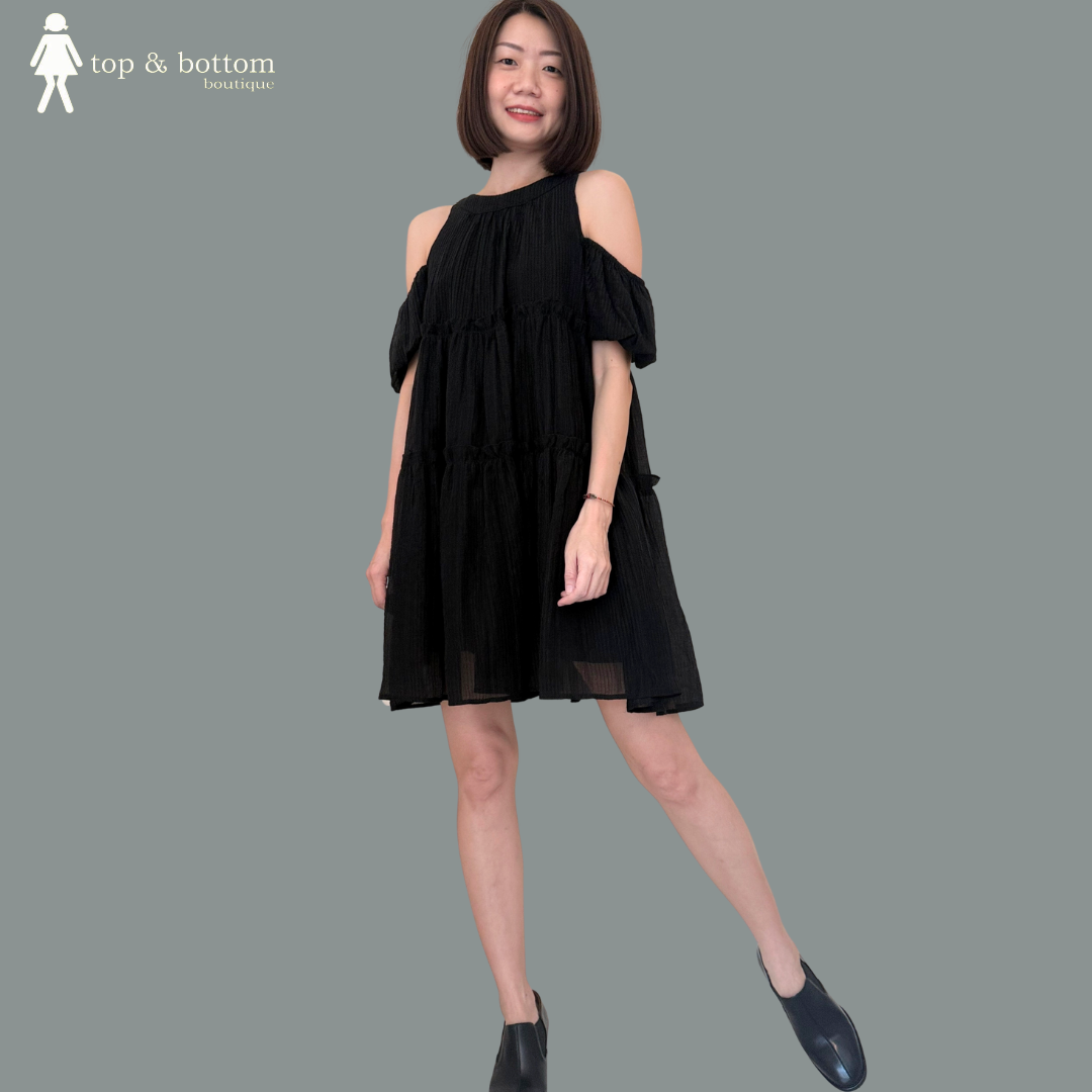 BABY DOLL SHEER TIERED SHORT DRESS