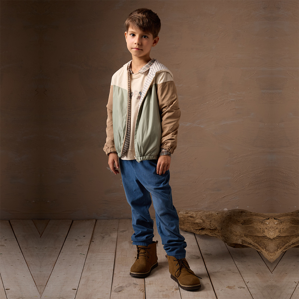 PIPPY 舒適中性針織仿牛仔長褲 藍