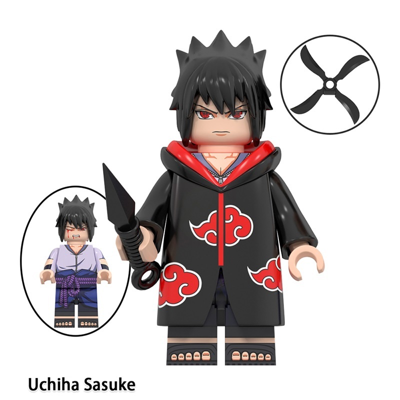 Naruto Uchiha Sasuke Custom Minifigures Fit Lego WM6113 WM2152