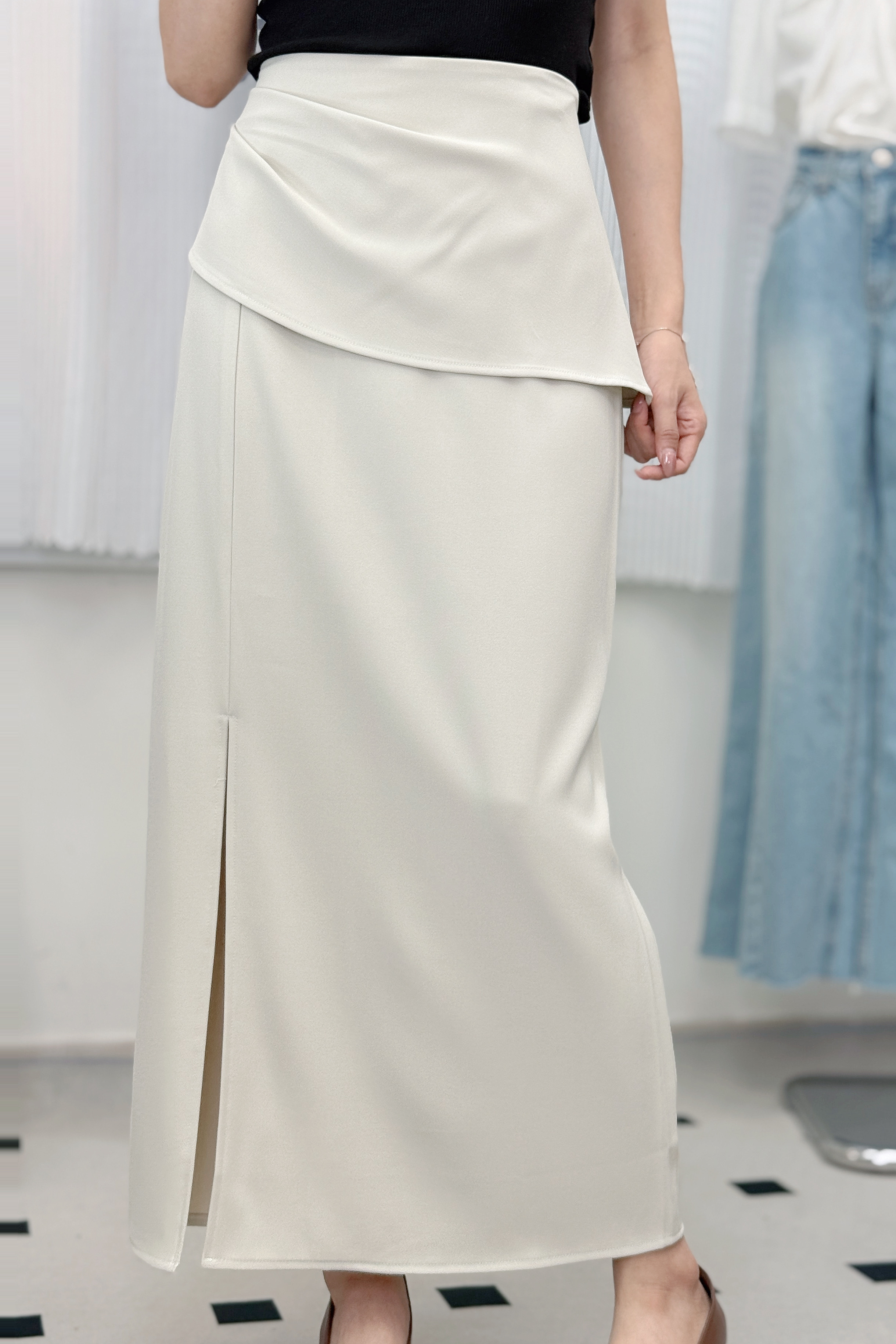 SK#7666🤍迷你雙層直身裙