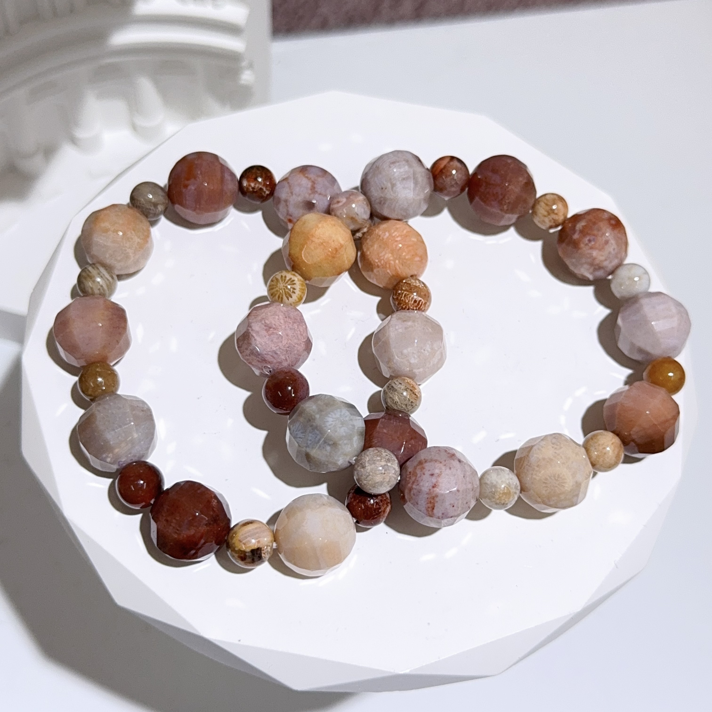 珊瑚玉間珠手串12mm