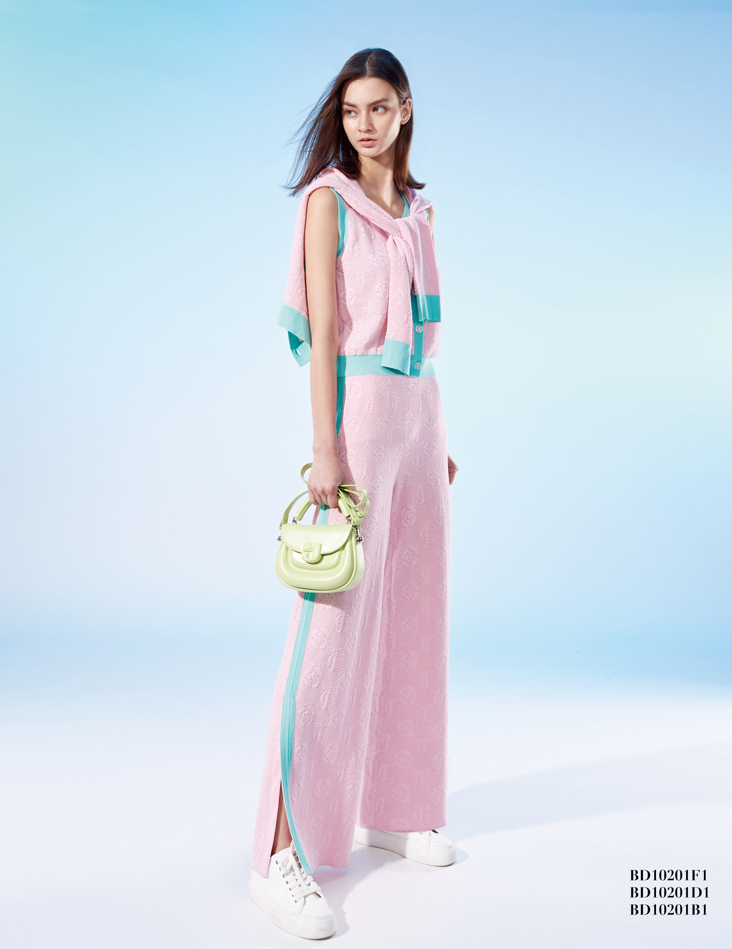 BD16918D1 新藝術花園玫瑰粉小香針織外套