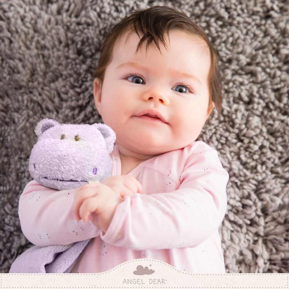 ANGEL DEAR 嬰兒安撫巾 (紫色河馬)