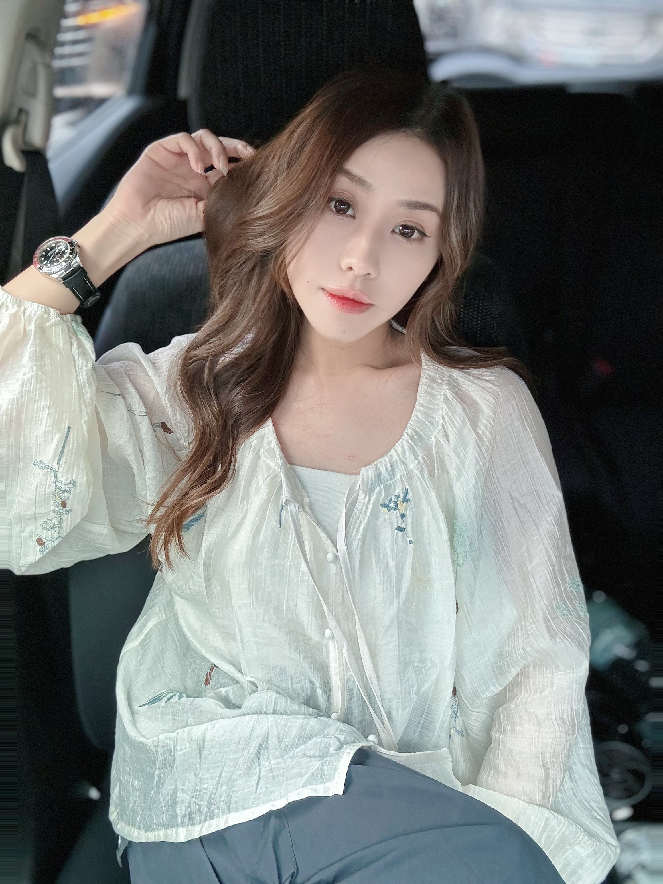 TOP#7672🤍乾花皺紙上衣