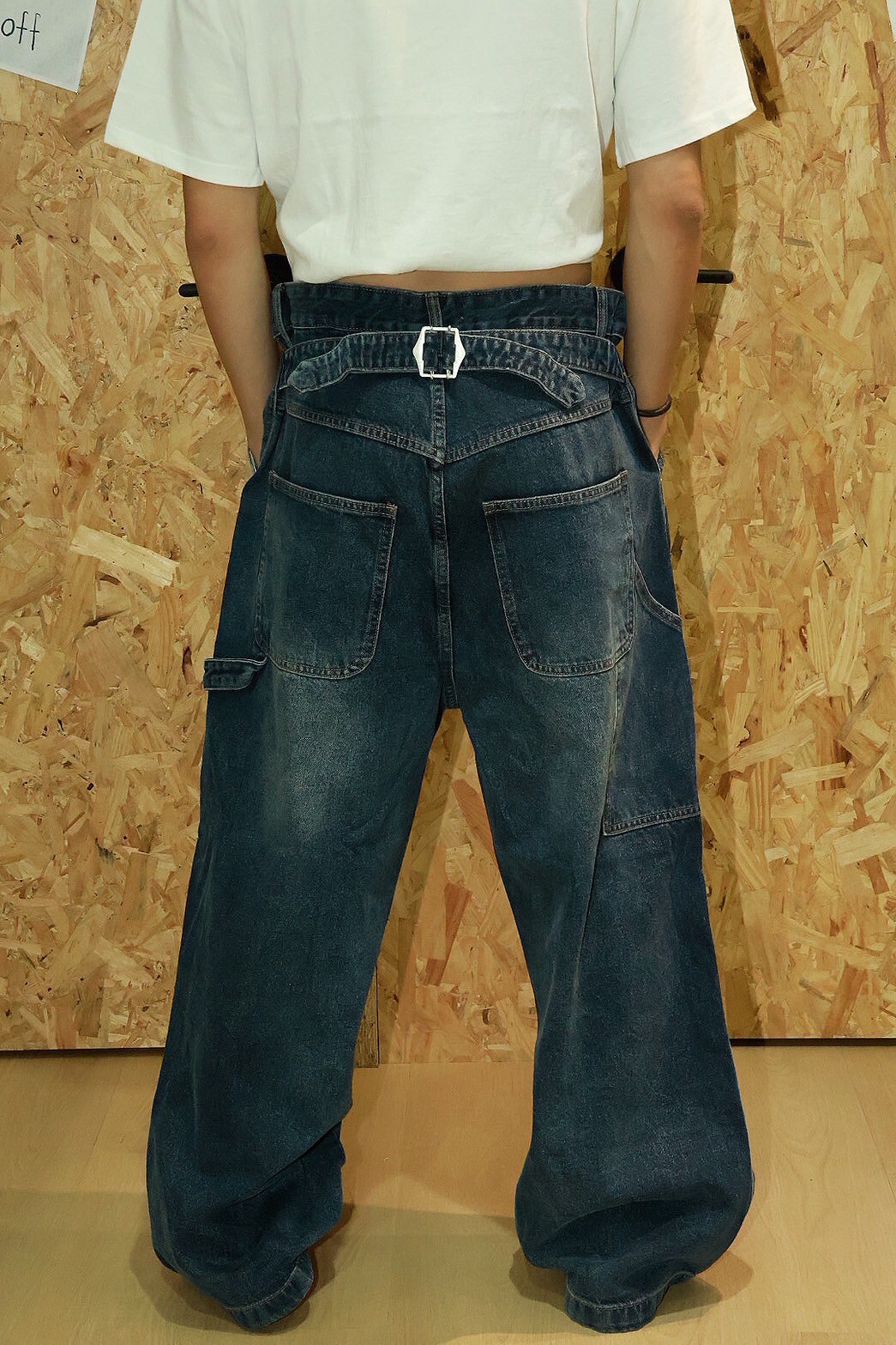 梯形 鉚釘 後調節 皮帶 #牛仔褲