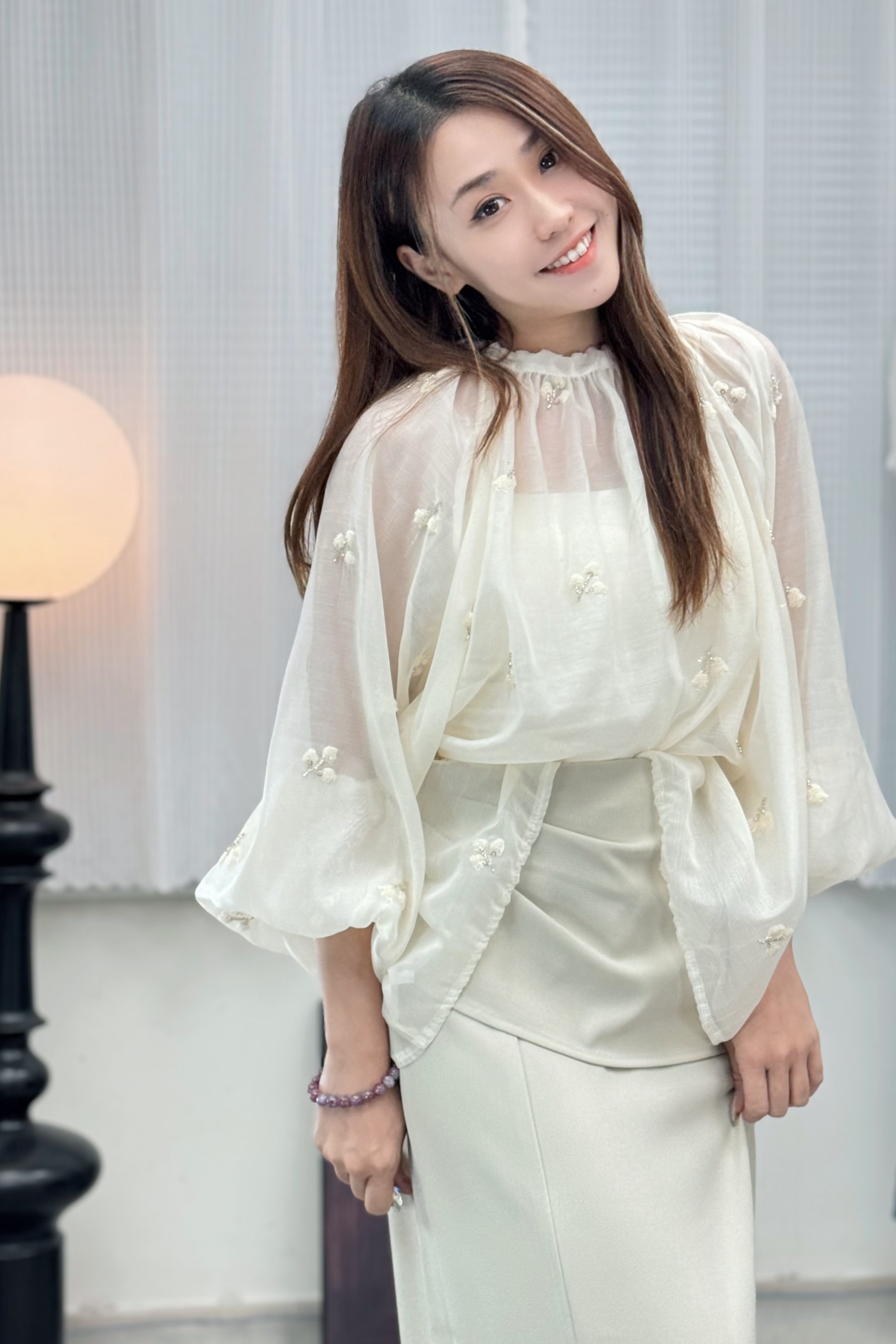 TOP#7662🤍花毯奶油紗前後上衣