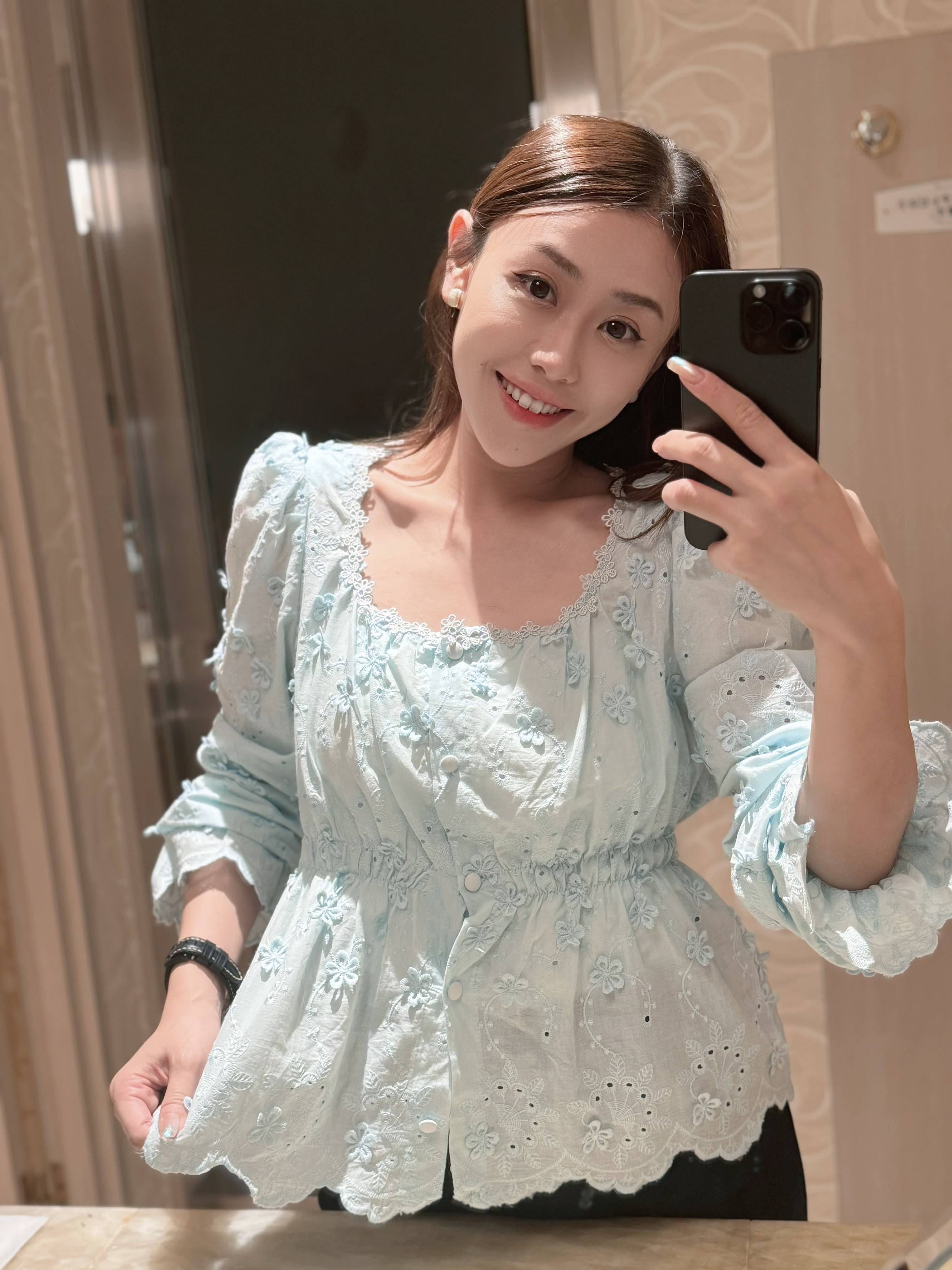 TOP#7655 🤍Flowers Rain Blouse