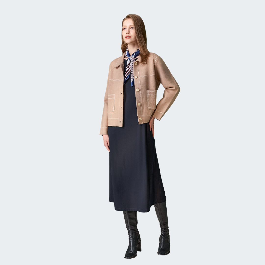 極簡質感彈性洋裝