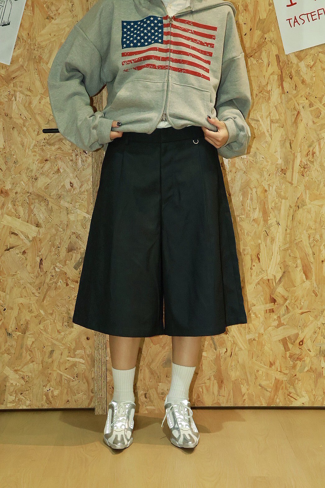 後鬆緊 拉環 摺痕 挺版 西裝 #短褲