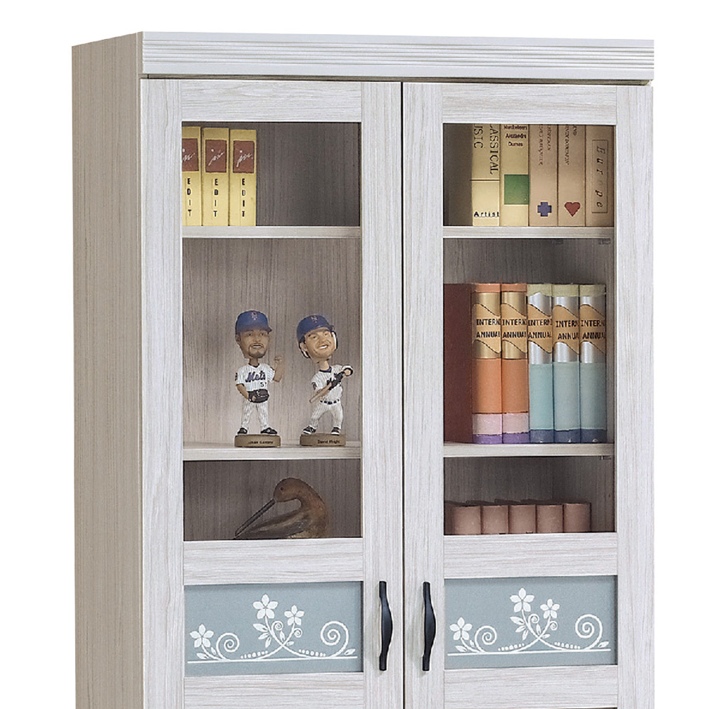 維卡斯2.7尺二門二抽書櫃/收納櫃/展示櫃