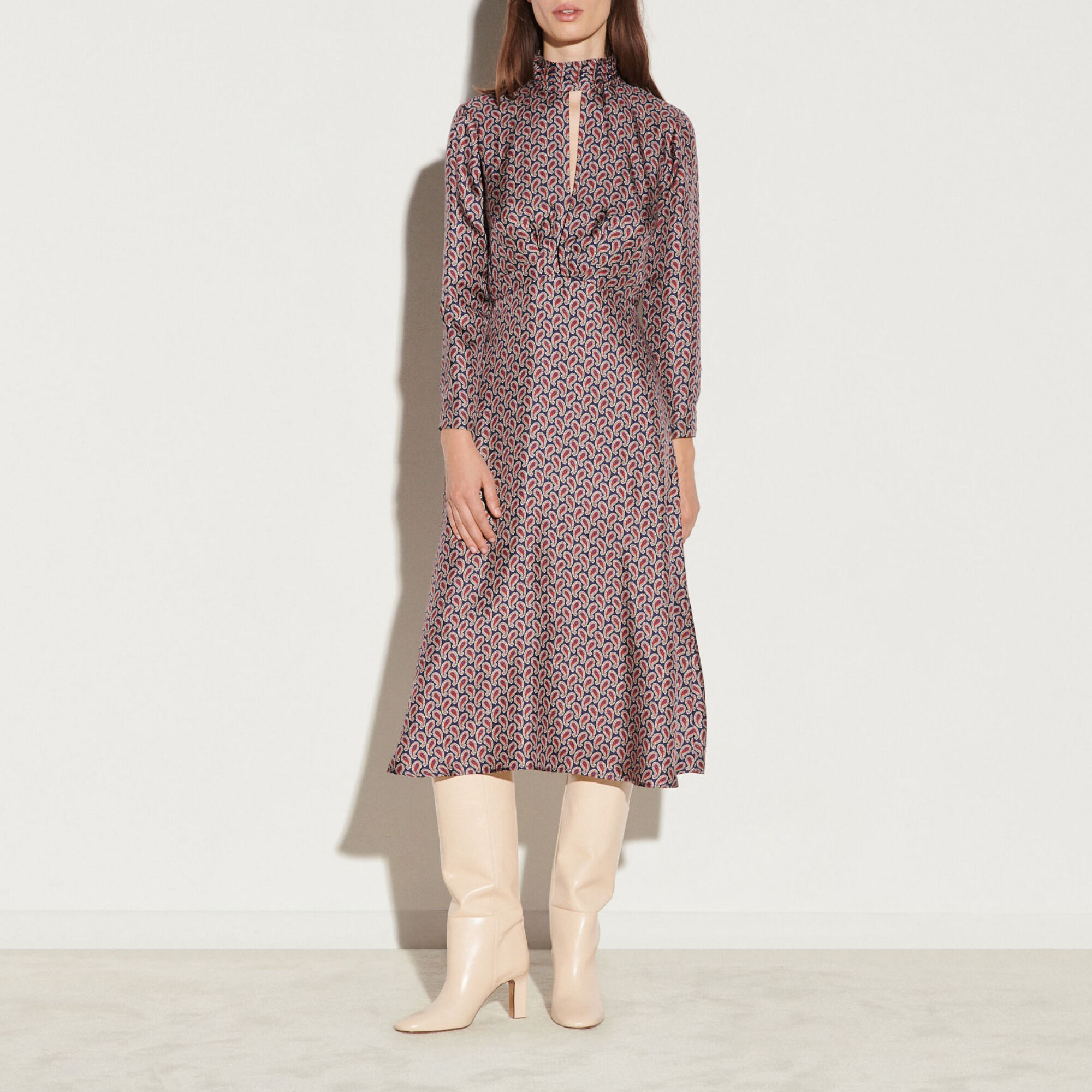 1SD0731-045 SANDRO 暗紅色碎花連身裙 SFPRO01293 (C-EU-E)