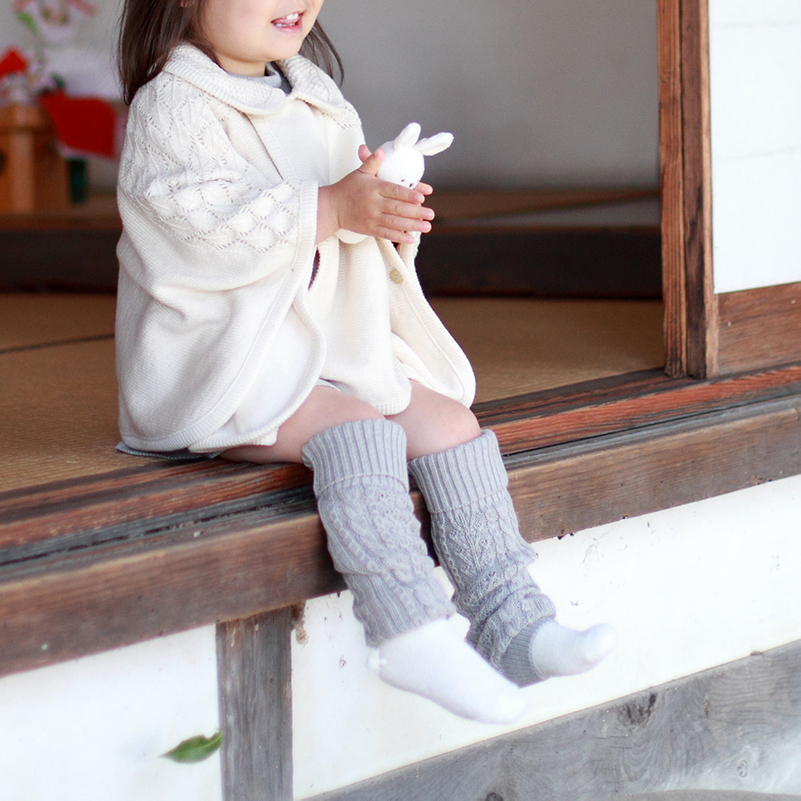 COFUCU 麻花針織嬰兒腿套-沉灰