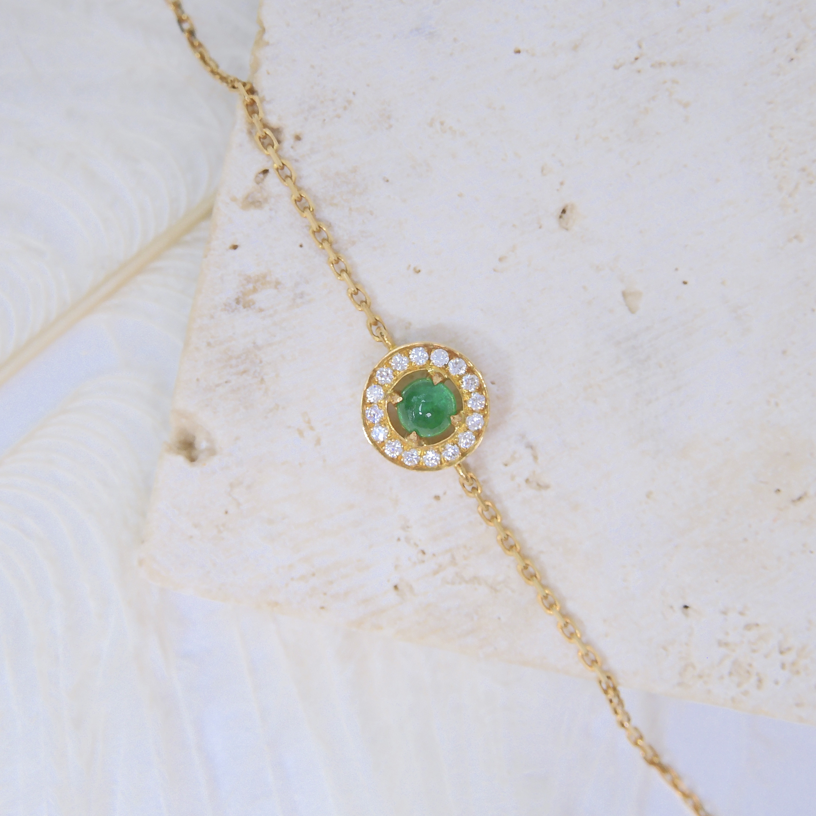 18K金 0.16ct 綠寶石手鏈