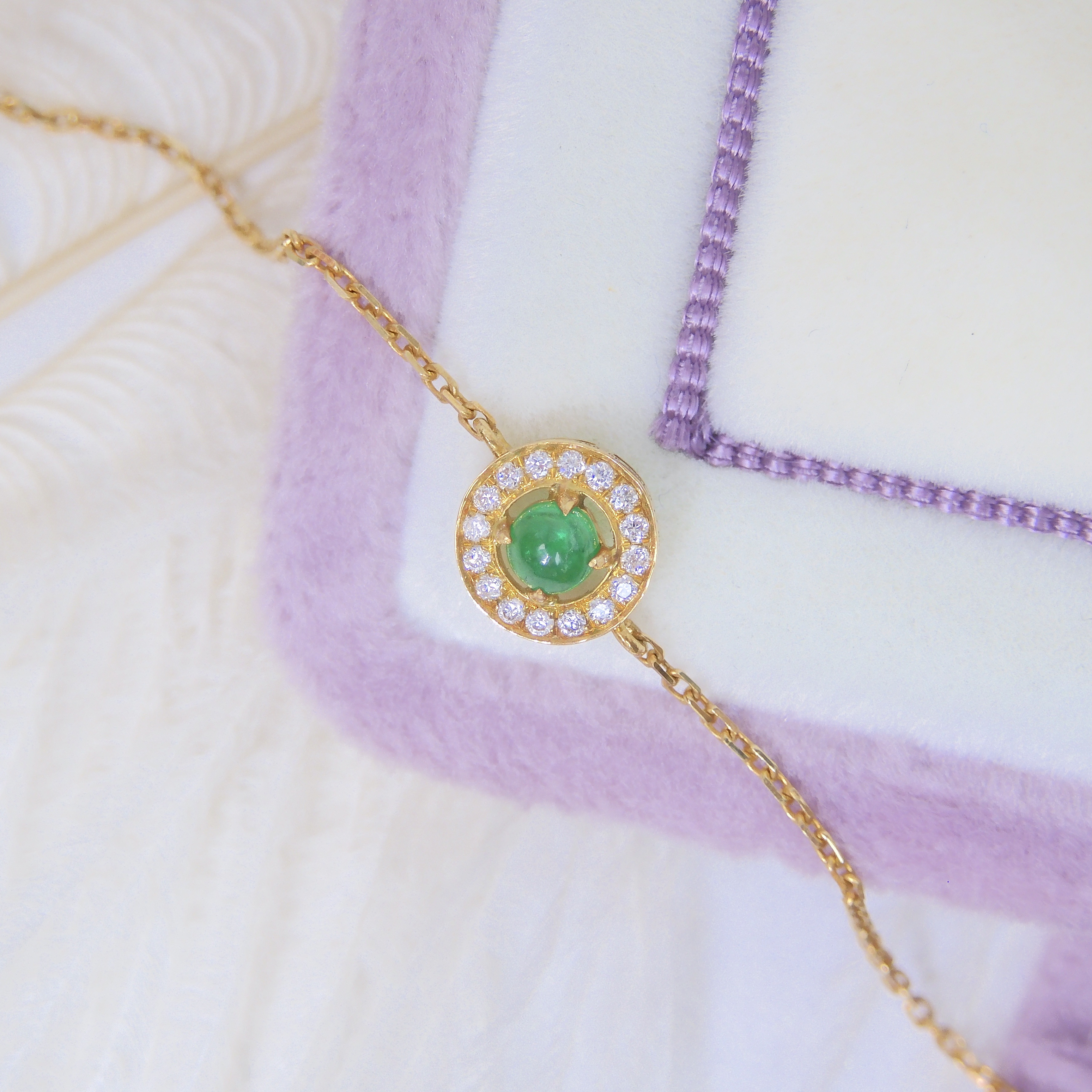 18K金 0.16ct 綠寶石手鏈