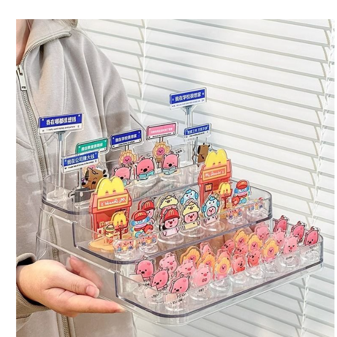 展示阶梯架子收纳盒（3层）