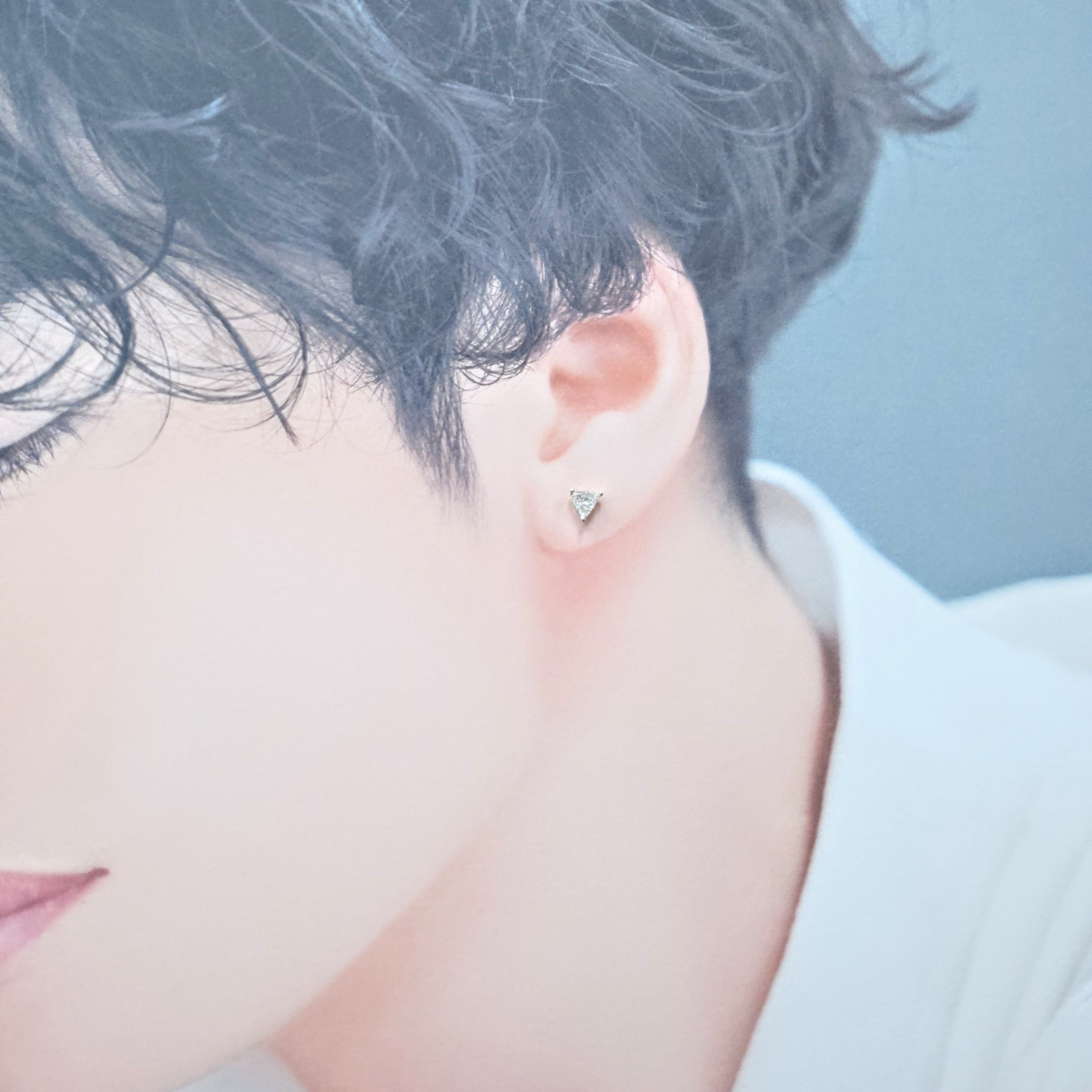 18K White Gold 0.63ct Triangle Cut Diamond Earrings