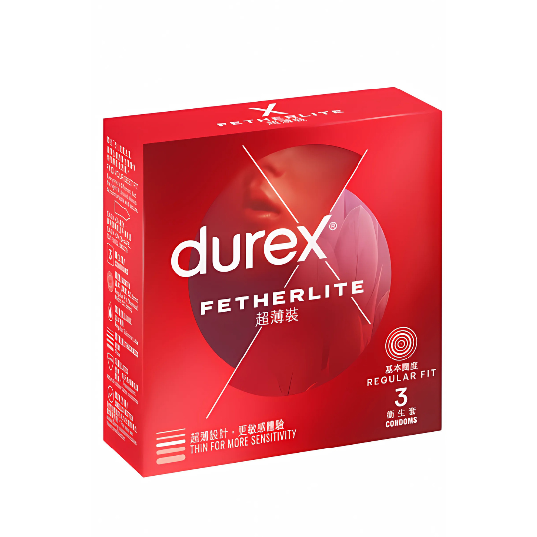 Durex 杜蕾斯 Fetherlite 超薄裝 乳膠安全套 3片裝 (新舊包裝隨機發送)