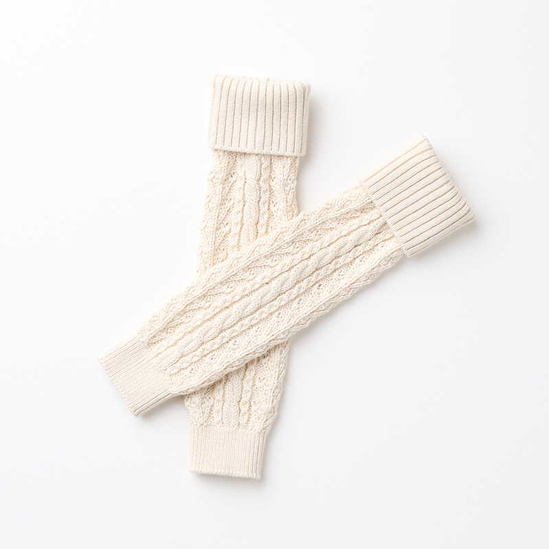 COFUCU 麻花針織嬰兒腿套-米白