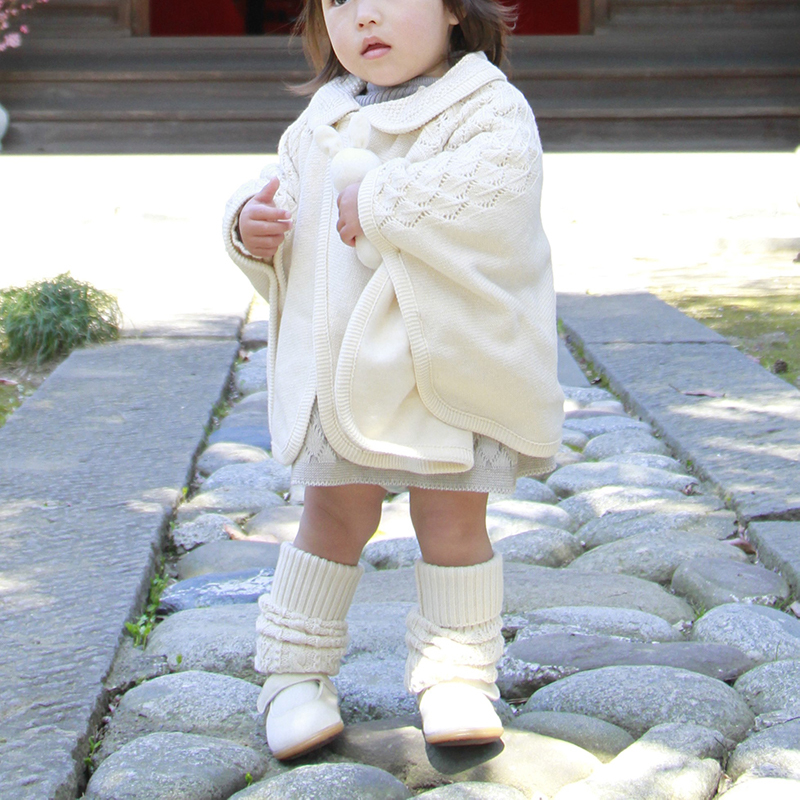 COFUCU 麻花針織嬰兒腿套-米白