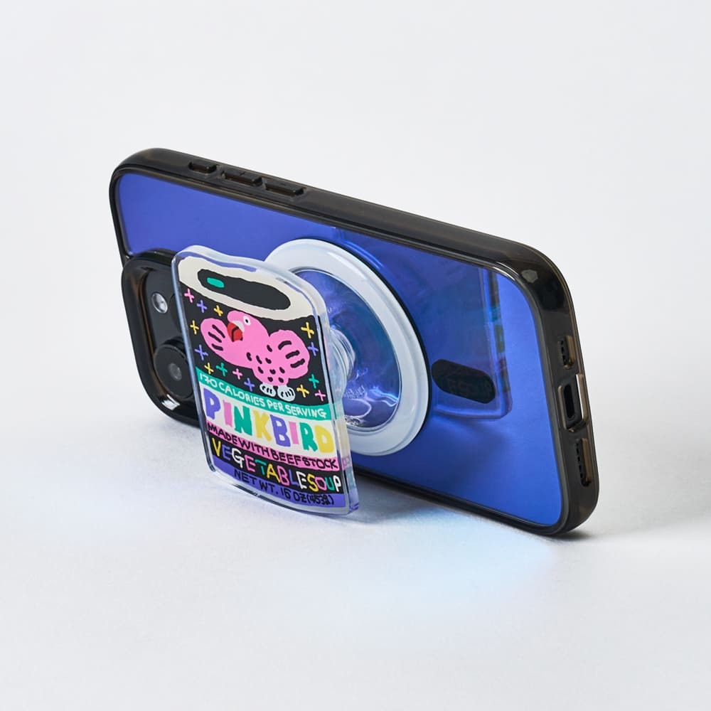 Plabear 磁吸手機支架 / 粉紅小鳥蔬菜湯-VT048