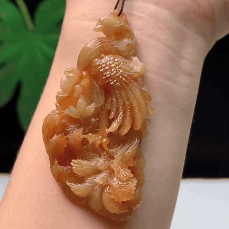 726334 翡翠黃翡鳳凰