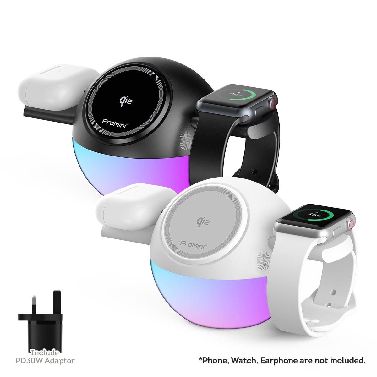 ProMini CYBER S 22.5W Qi2官方認證•磁吸三合一無線快速充電座連火牛