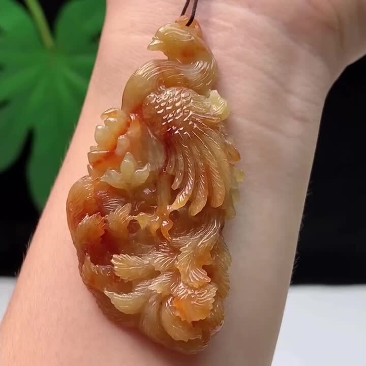 翡翠黃翡鳳凰,天然翡翠A玉, 緬甸玉, Jade, Jadeite