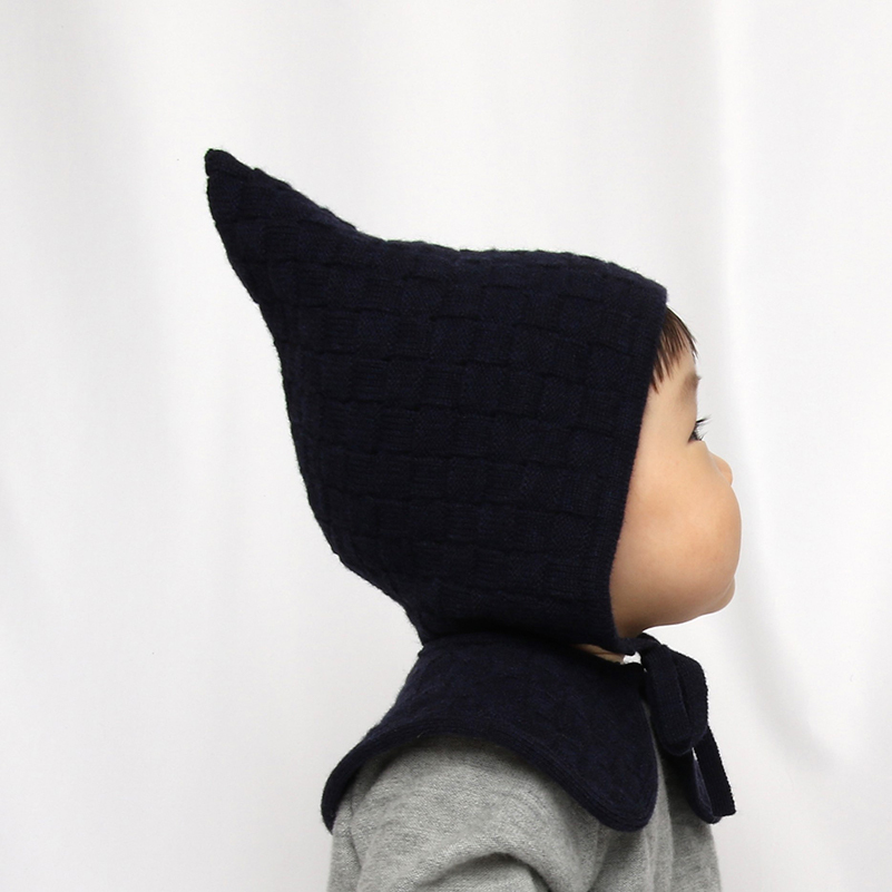 COFUCU 羊毛籃格編織精靈帽