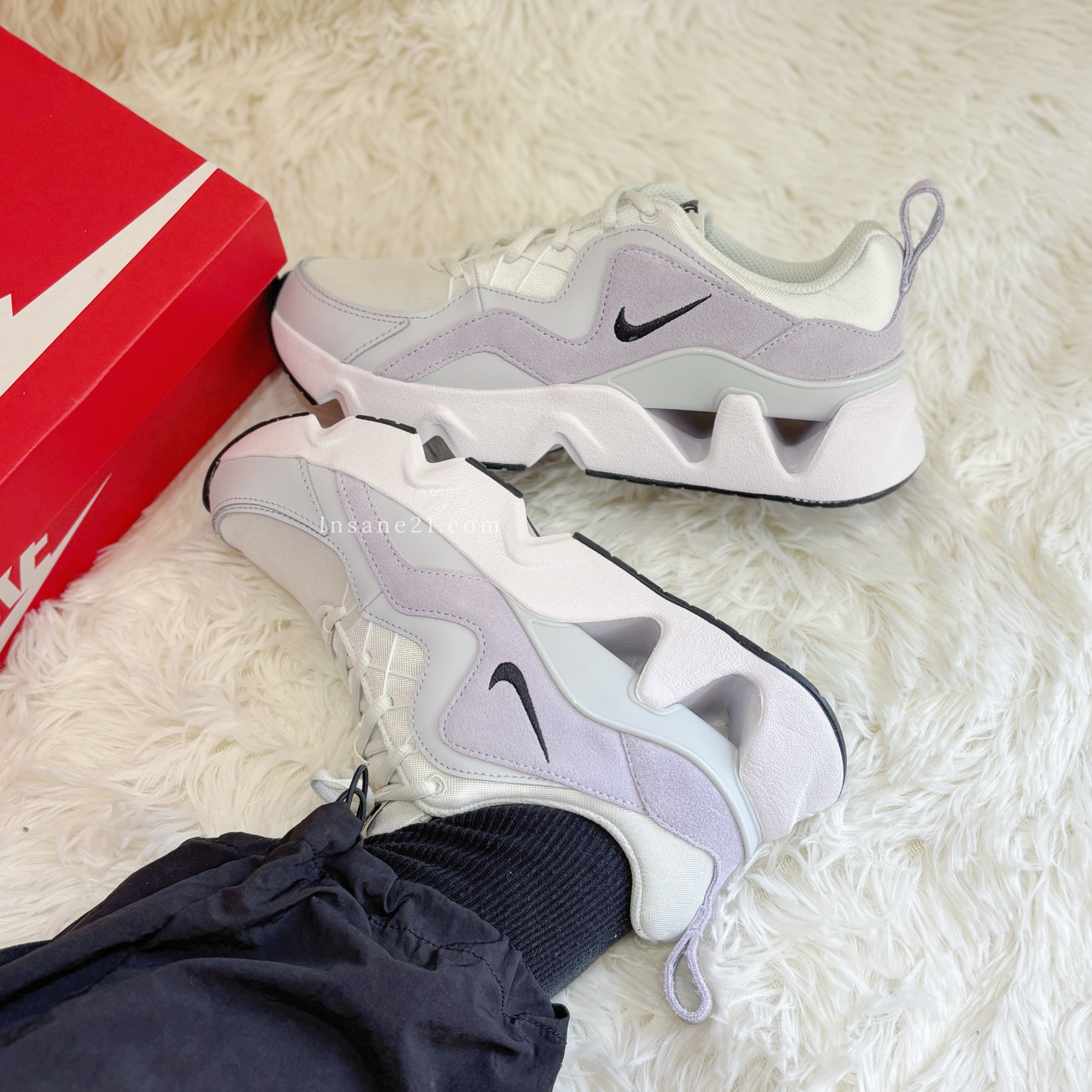 NIKE RYZ 365 薄荷綠灰藍 麂皮 拼接 厚底  BQ4153-007