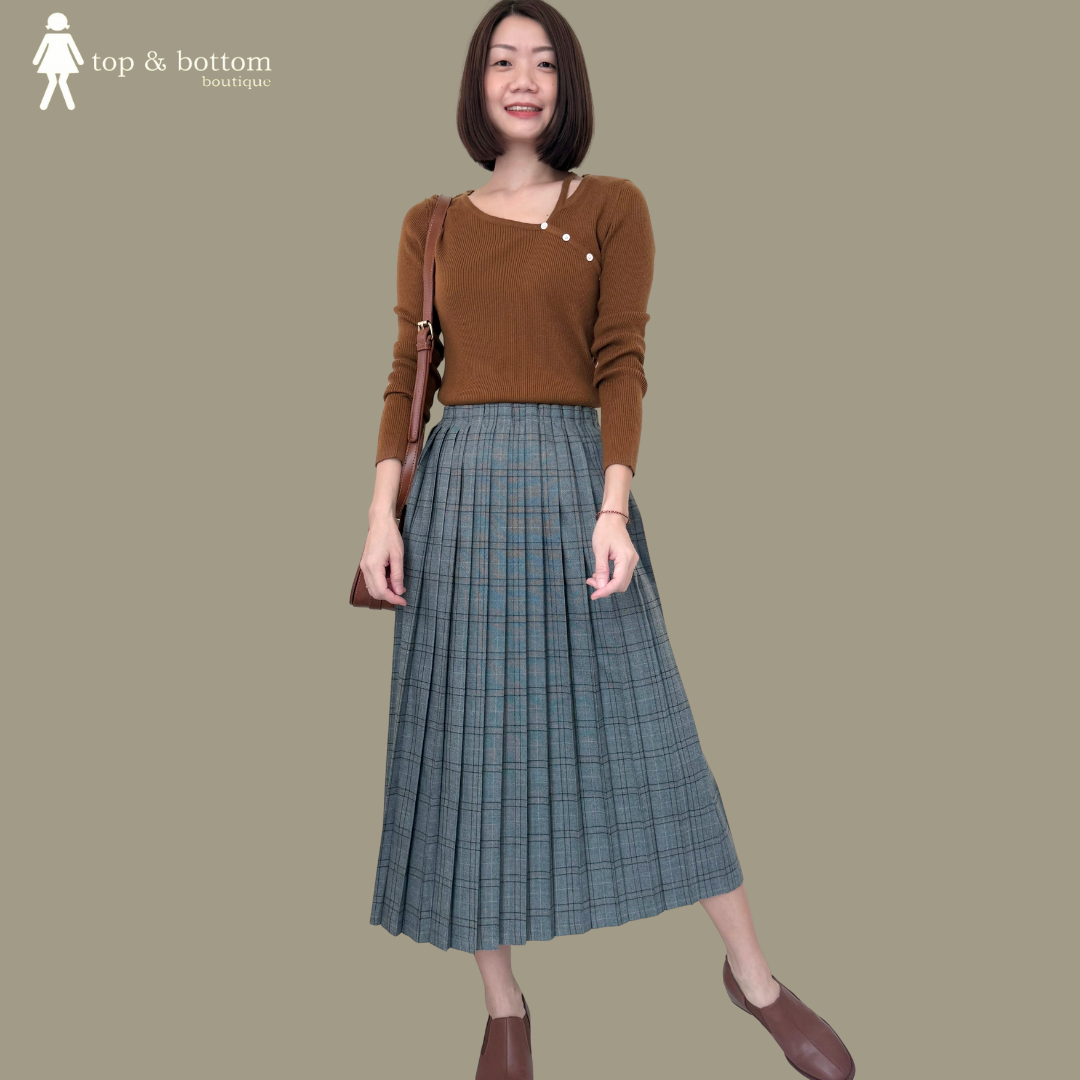 L/SLEEVE SIDE BUTTON KNIT BLOUSE