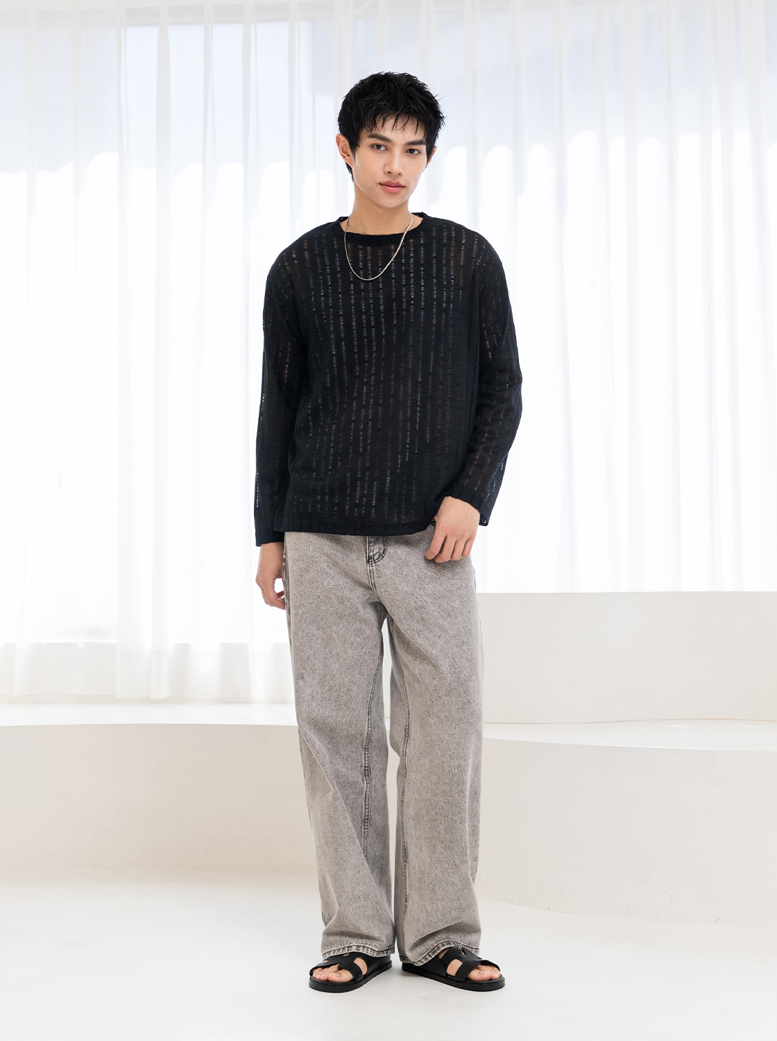 寬鬆直筒牛仔褲