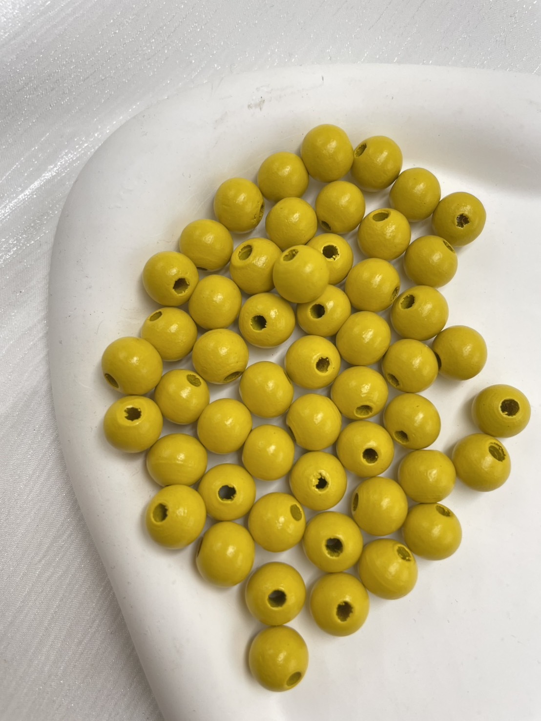 N特小-黃色木珠100顆10mm