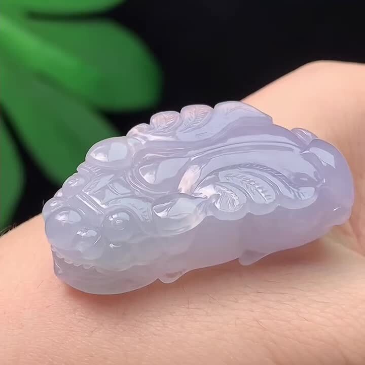 翡翠淡紫貔貅,天然翡翠A玉, 緬甸玉, Jade, Jadeite