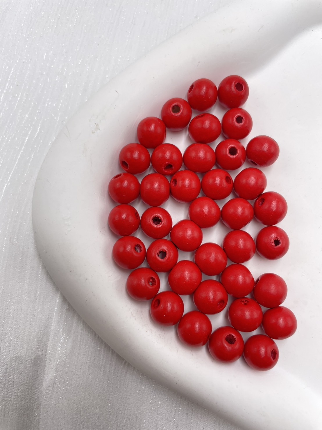 N特小-紅色木珠100顆10mm