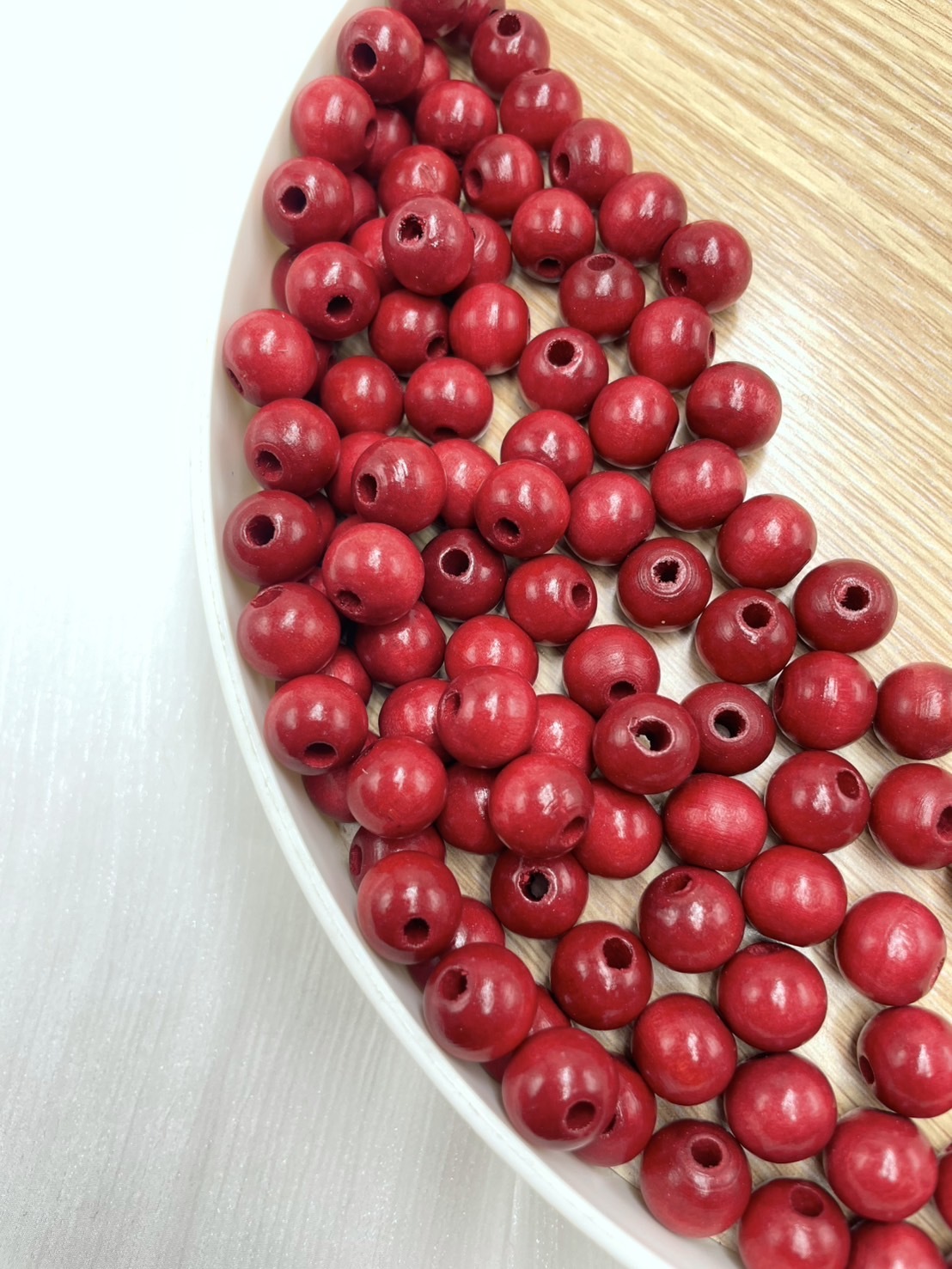 N小-酒紅色木珠100顆12mm
