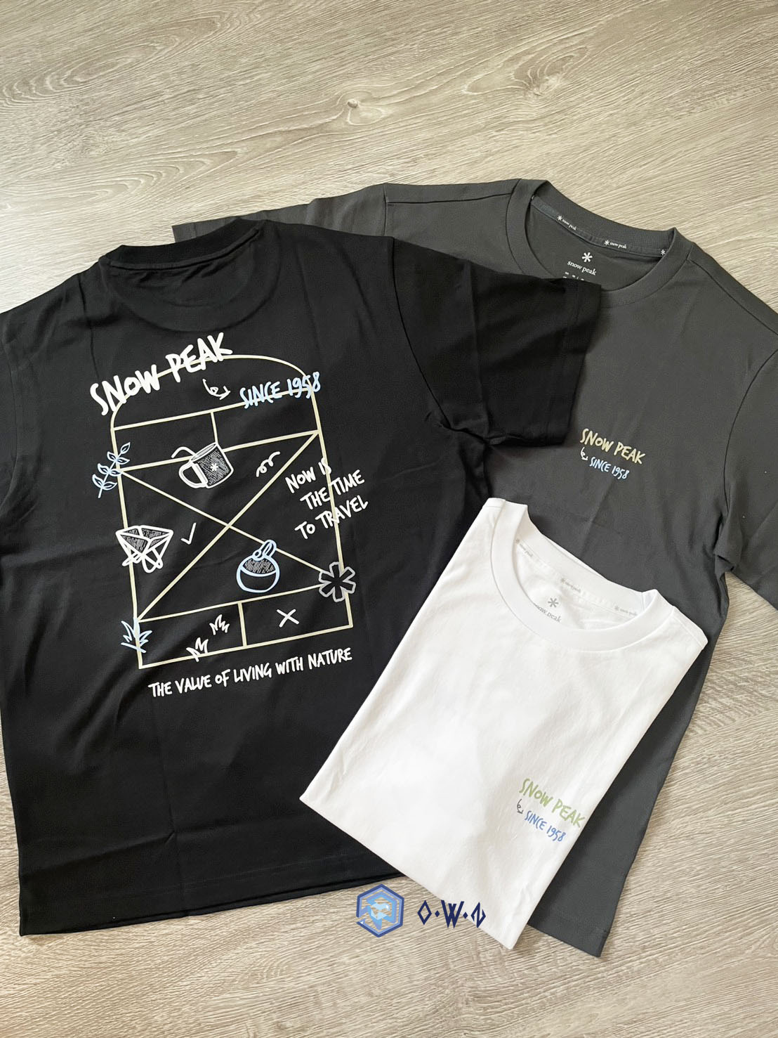 【OWN】Snow Peak 短袖上衣 雪峰 登山 戶外 露營 棉質 造型 短TEE 不分男女 黑色 炭灰 白色