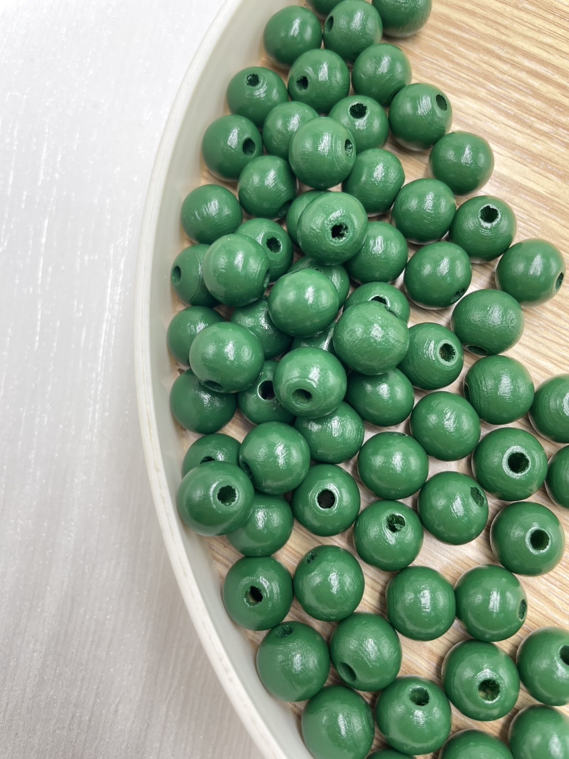 N小-墨綠色木珠100顆12mm