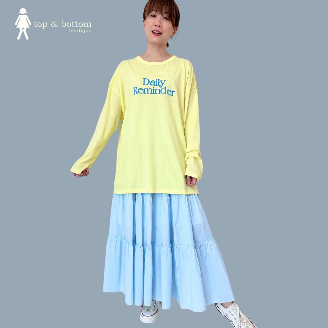 LONG SLEEVE 3D WORDING CASUAL BLOUSE